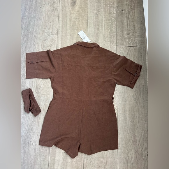 Rhythm Brown Short Sleeve Vacay Romper NWT - Picture 12 of 13